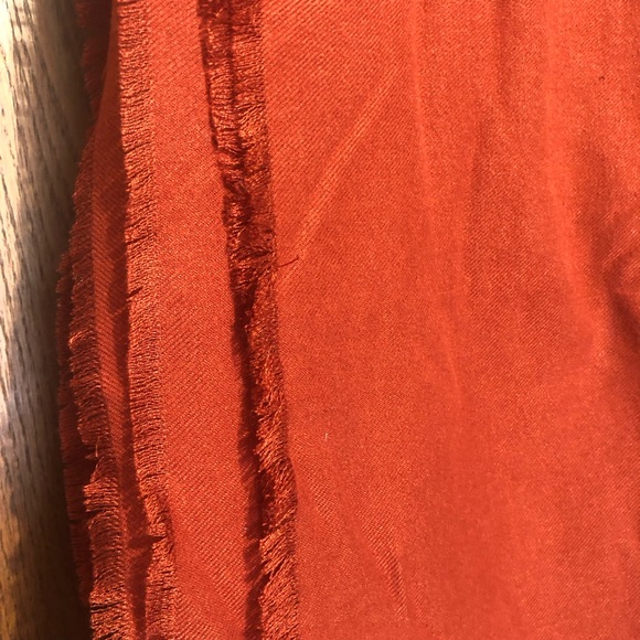 Deep Orange Blanket Scarf 34x80 Soft with Fringe edges - Picture 2 of 4